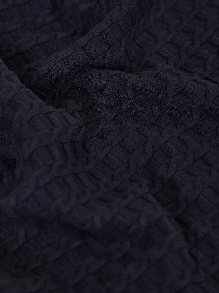 Navy Cable Knit Crew Neck Jumper