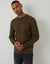 Khaki Green Cable Knit Crew Neck Jumper