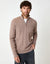 Taupe Cable Knit Quarter Zip Jumper