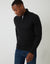 Black Textured Cable Knit Quarter Zip Jumper