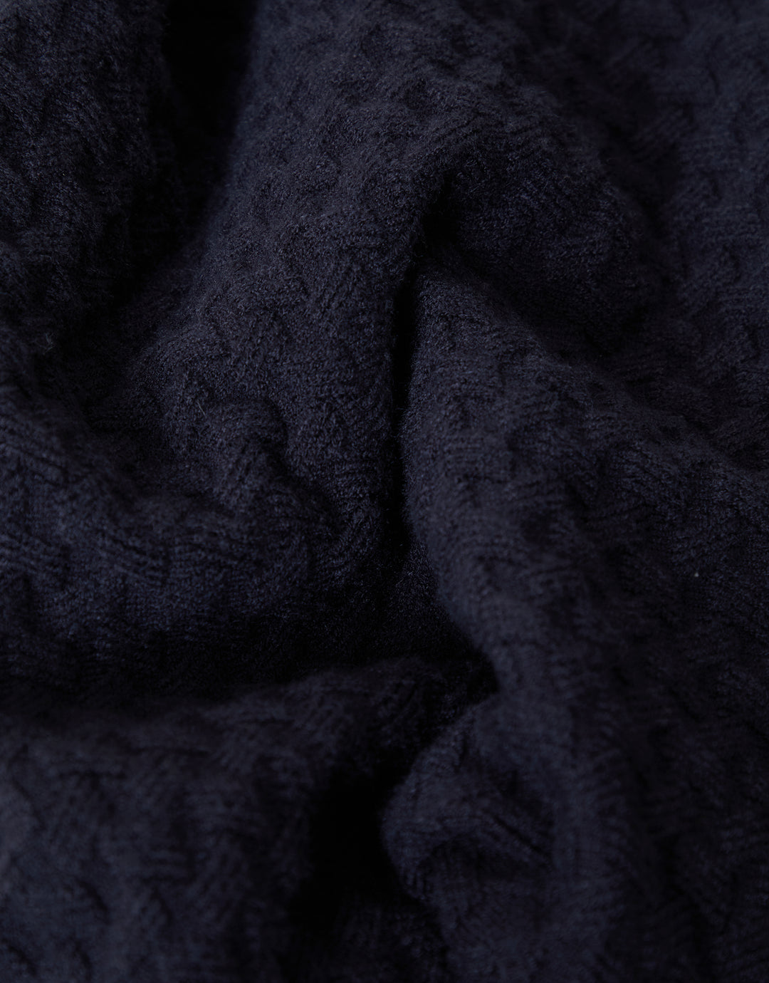 Navy Textured Cable Knit Quarter Zip Jumper