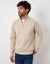 Stone Raglan Rib Quarter Zip Knitted Jumper