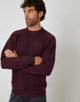 Berry Red Raglan Rib Knitted Crew Neck Jumper