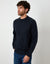 Navy Raglan Rib Knitted Crew Neck Jumper