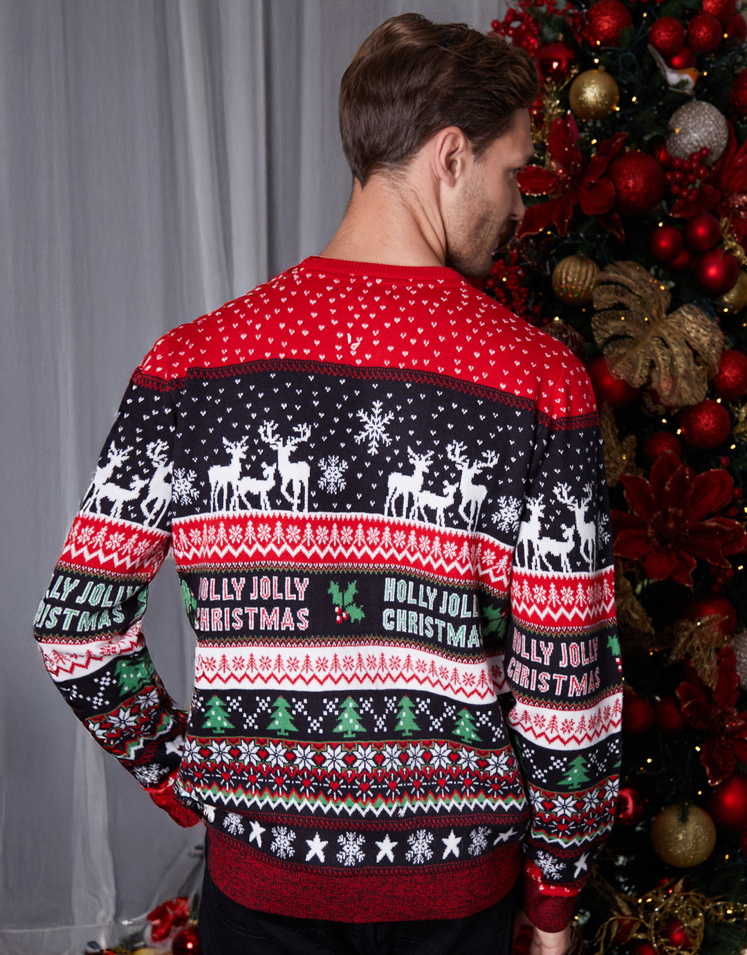 Black Christmas Fairisle Knitted Jumper