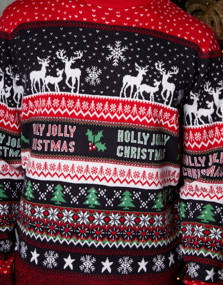 Black Christmas Fairisle Knitted Jumper