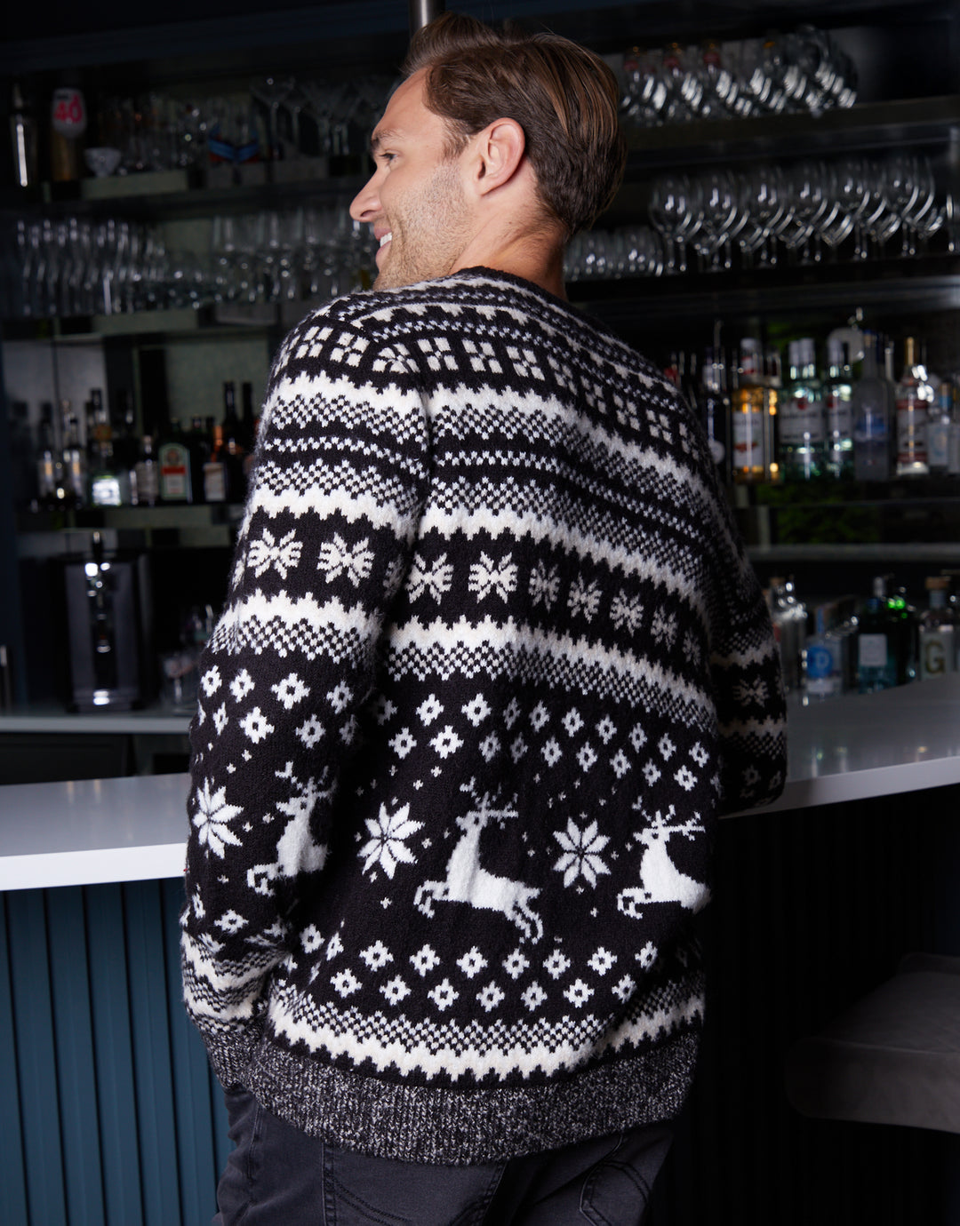 Black Christmas Fairisle Knitted Jumper
