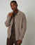Taupe Knitted Collared Cardigan Jacket