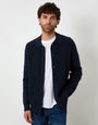 Navy Knitted Collared Cardigan Jacket