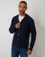 Navy Rib Knit Button Up Cardigan
