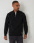 Black Rib Panel Quarter Zip Knitted Jumper