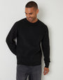 Black Rib Knit Crew Neck Jumper