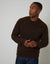 Chocolate Brown Fluffy Knitted Crew Neck Jumper