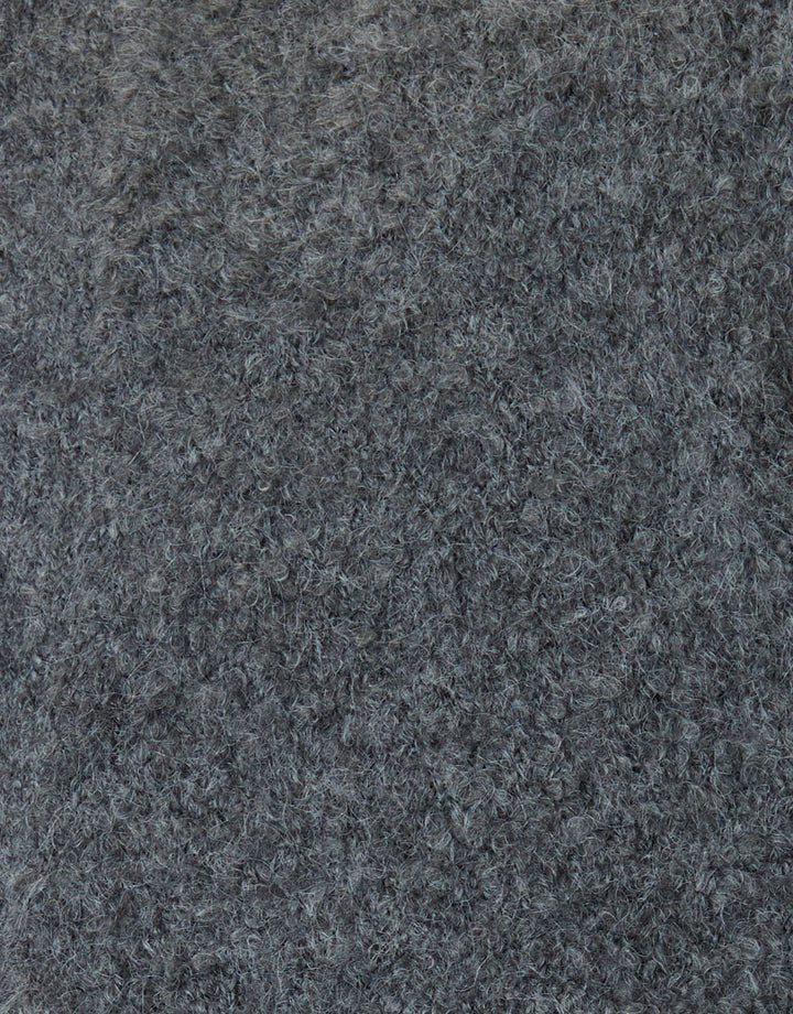 Grey Fluffy Knitted Button Up Cardigan