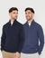 Blue Knitted Quarter Zip Jumpers (2 Pack)