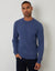 Blue Cable Knit Crew Neck Jumper