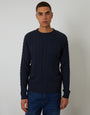 Navy Cable Knit Crew Neck Jumper
