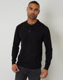 Black Knitted Long Sleeve Polo Jumper