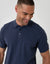 Navy Moss Stitch Knitted Polo