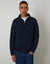 Navy Waffle Knit Raglan Quarter Zip Jumper