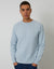 Raglan Knitted Crew Neck Jumper in Light Blue Marl