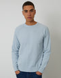 Light Blue Marl Raglan Knitted Crew Neck Jumper