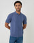 Blue Textured Stripe Knitted Polo
