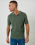Forest Green Textured Knit Front Trophy Neck Polo