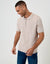 Textured Knit Quarter Zip Polo in Taupe