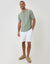 Sage Green Stripe Quarter Zip Knitted Polo