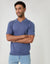 Blue Knitted Trophy Neck Polo