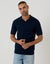 Navy Knitted Trophy Neck Polo