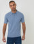 Light Blue Cable Stripe Knitted Button Polo