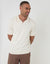 Ecru Knitted Contrast Tipping Trophy Neck Polo