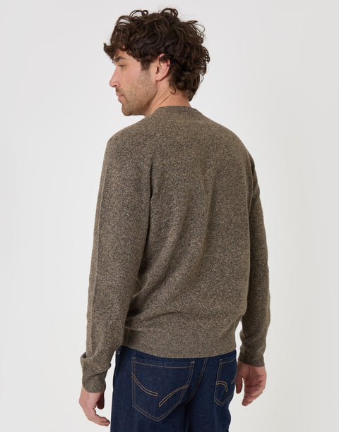Threadbare Jersey Stitch Crew Neck Jumper in Taupe - back view