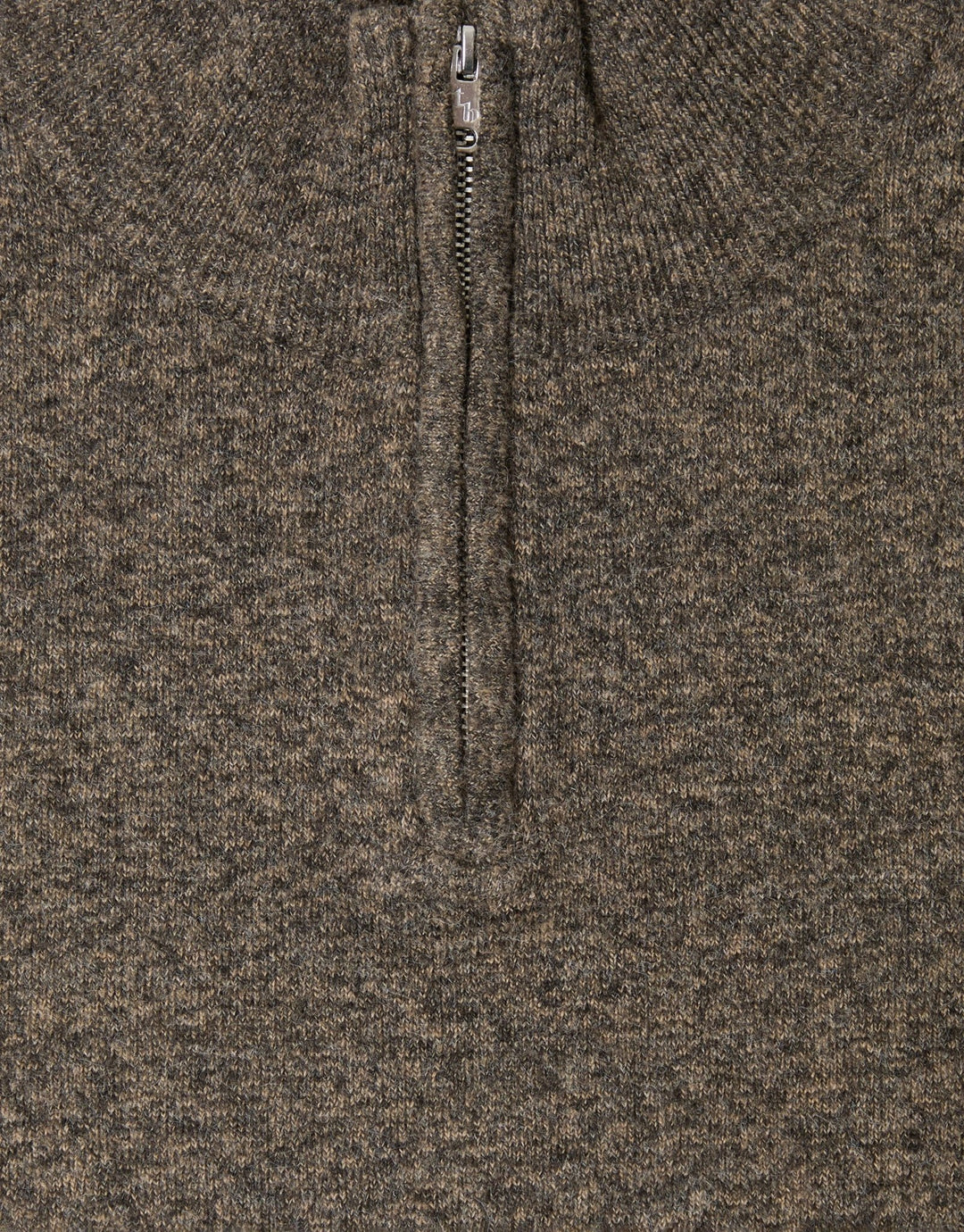 Textured Knit Quarter Zip Jumper in Taupe Twist