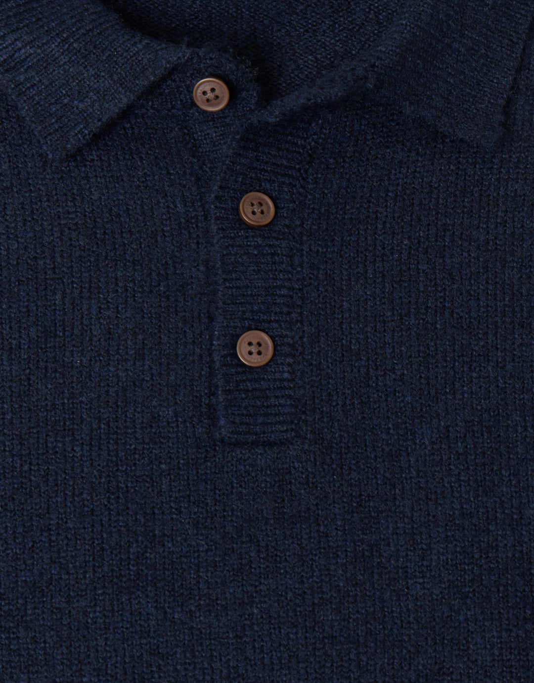 Threadbare Jersey Stitch Polo Jumper in Navy - detail