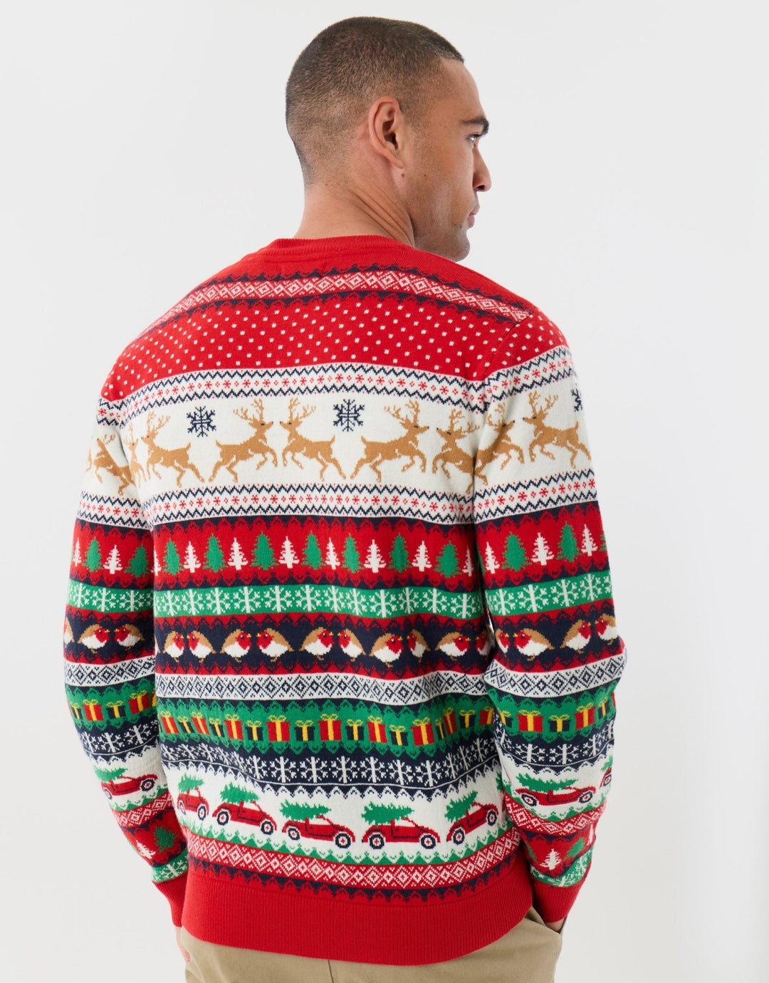 Festive Fairisle Christmas Jumper in Red