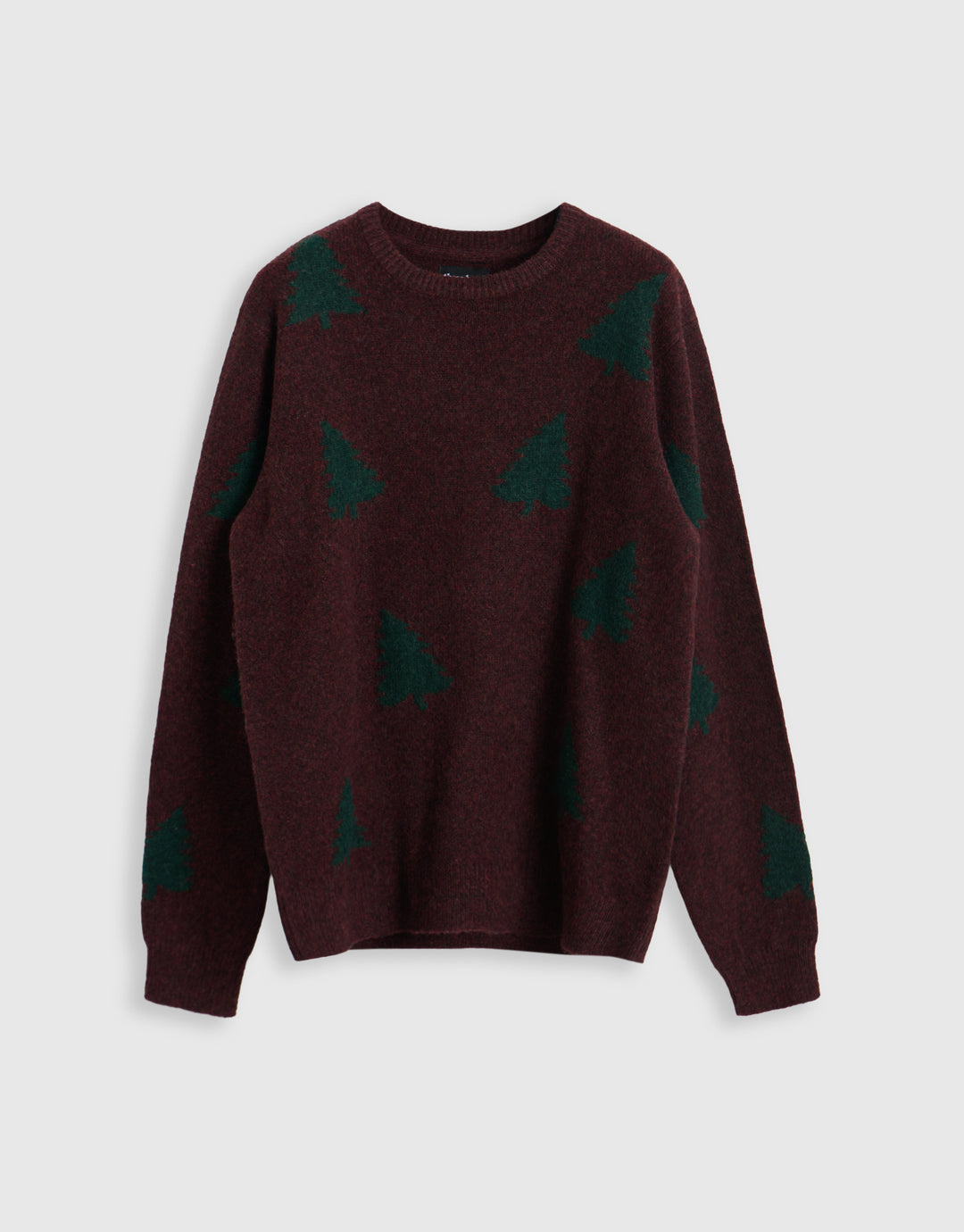 Christmas Trees Knitted Jumper in Burgundy
