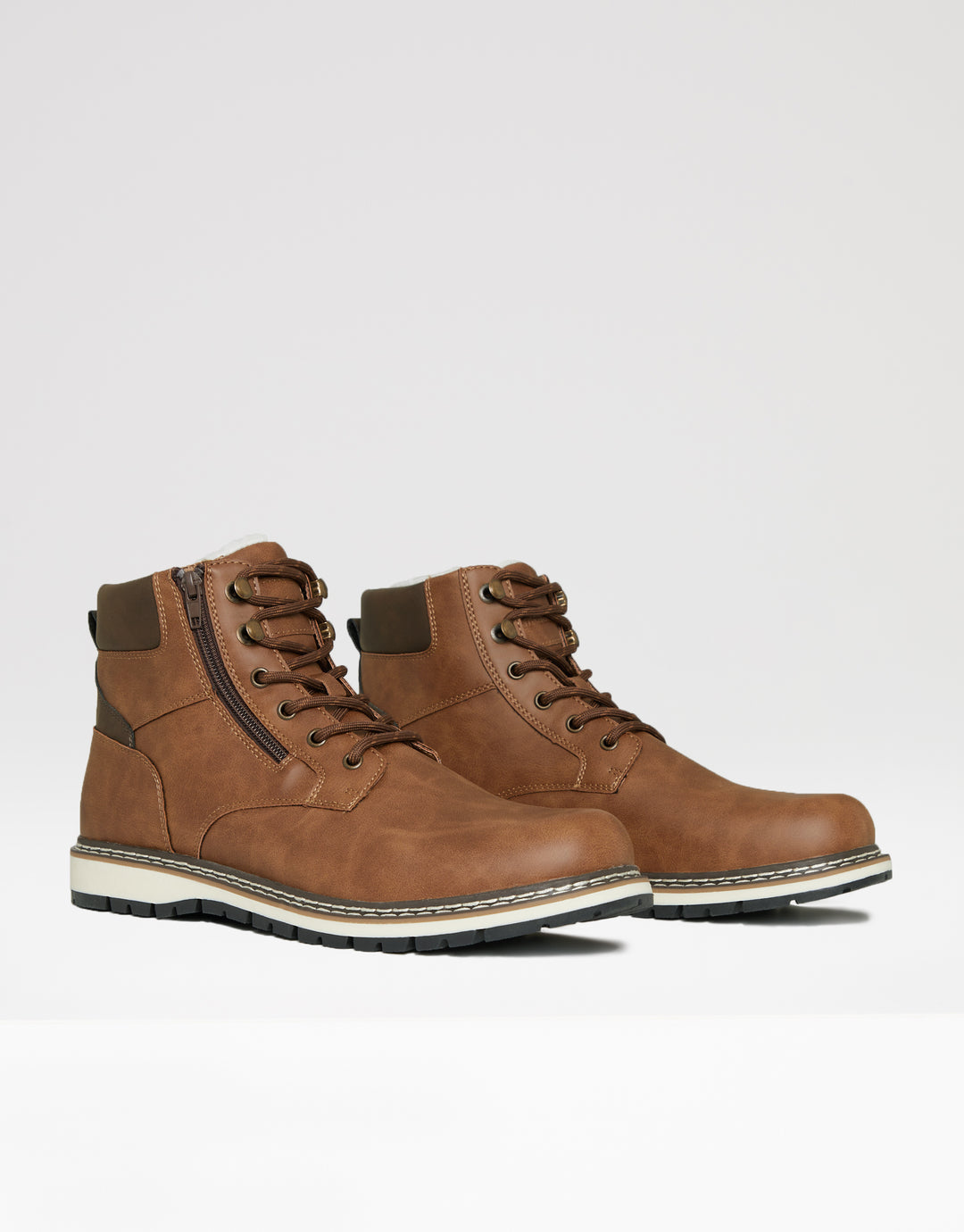Brown Sherpa Lined Worker Boots