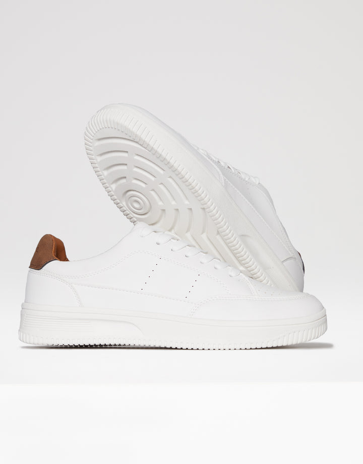 White Retro Classic Raised Sole Trainers