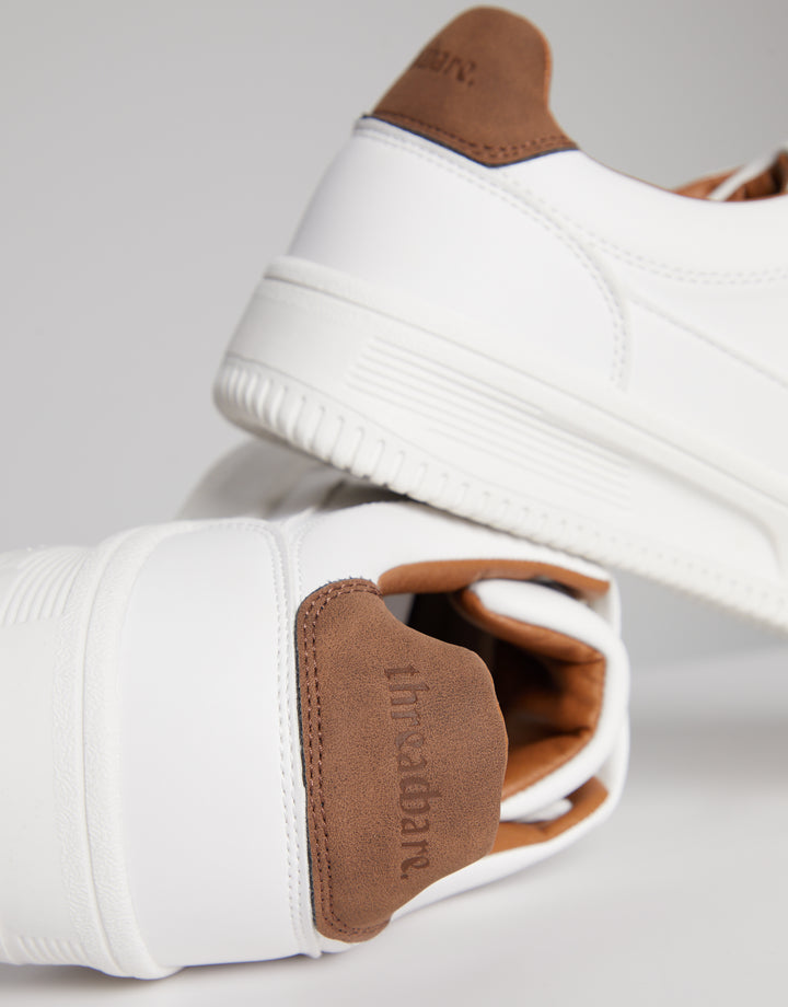 White Retro Classic Raised Sole Trainers