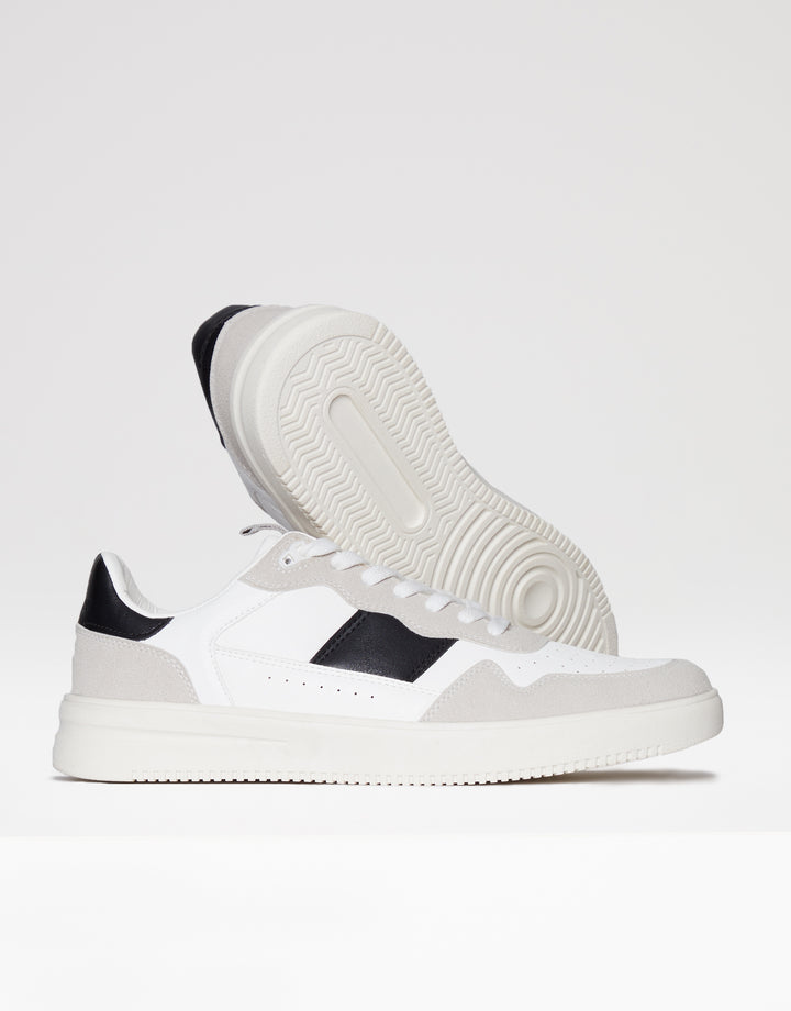 White Retro Panelled Trainers