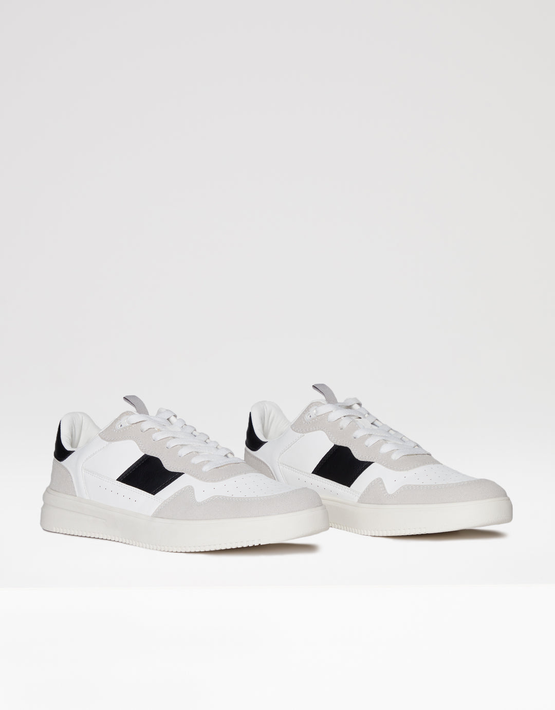 White Retro Panelled Trainers