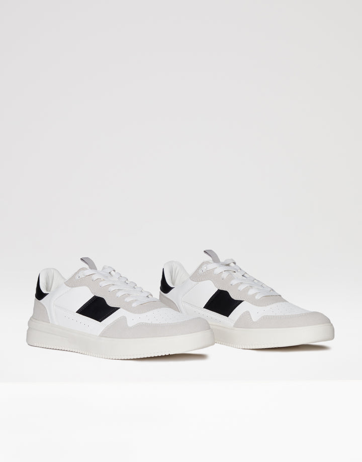 White Retro Panelled Trainers