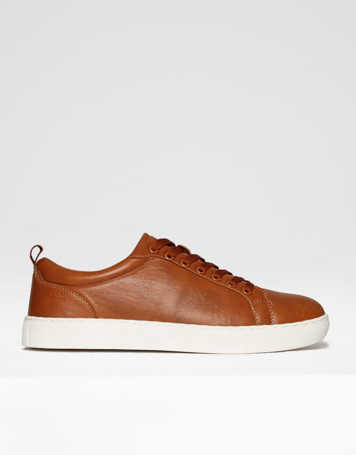 Tan Brown Smart Casual Court Trainers