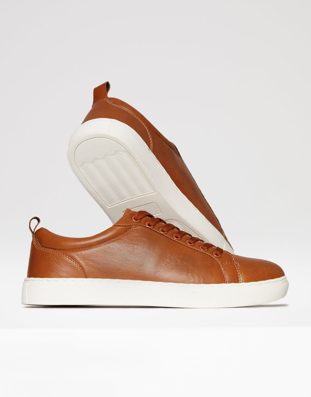 Tan Brown Smart Casual Court Trainers