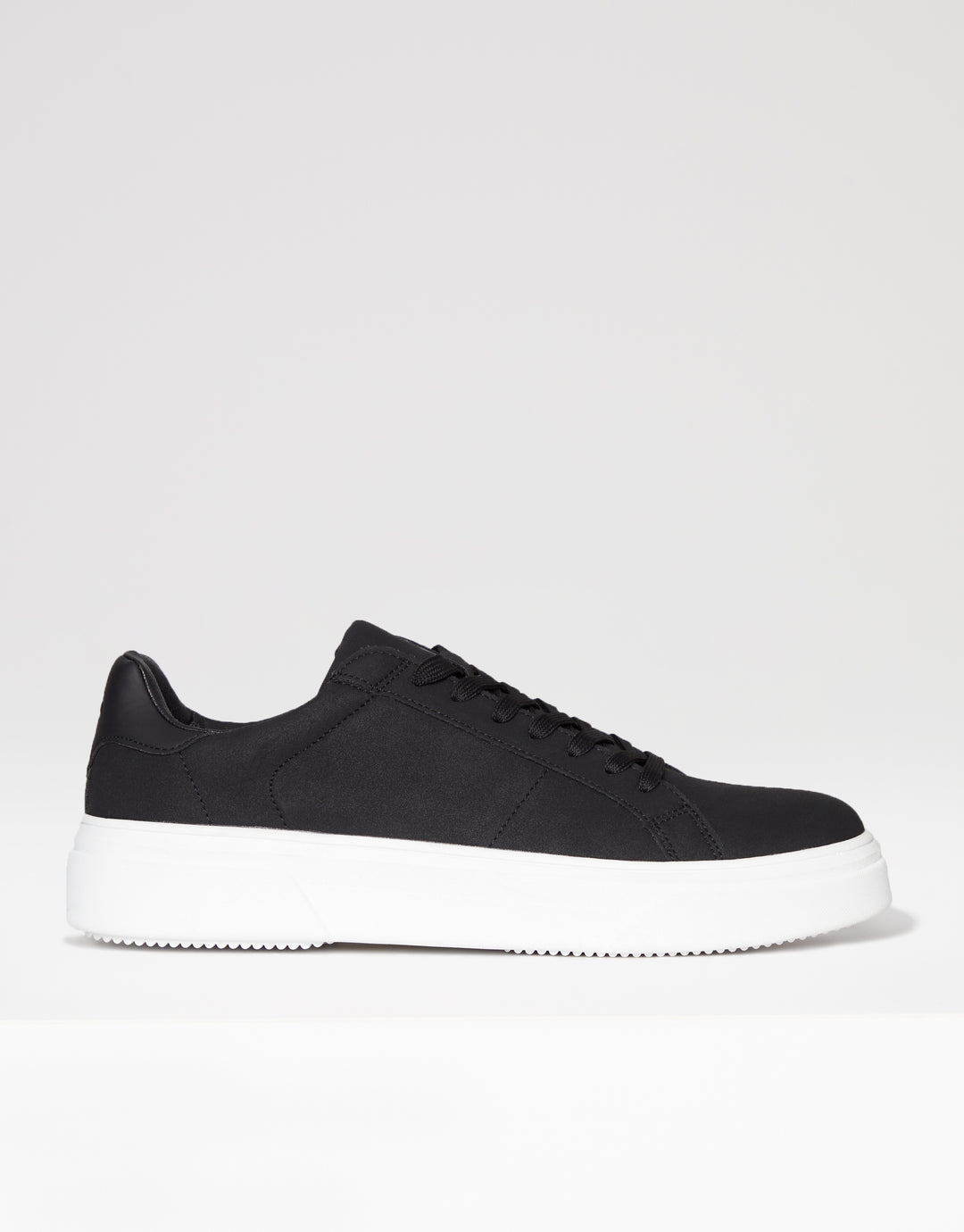 Black Raised Sole Court Trainers