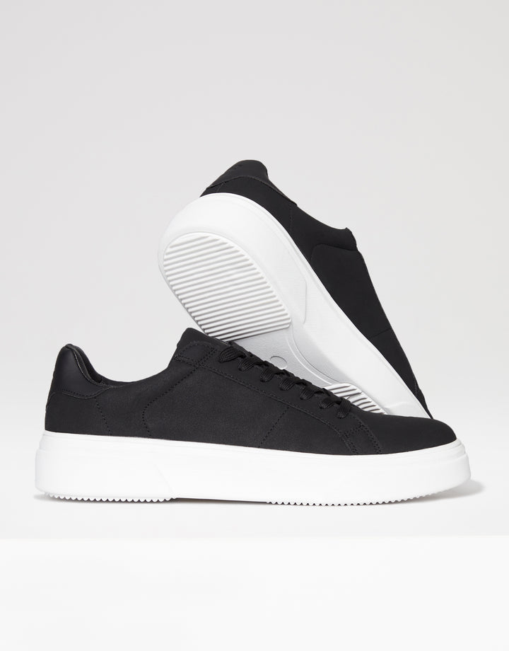Black Raised Sole Court Trainers