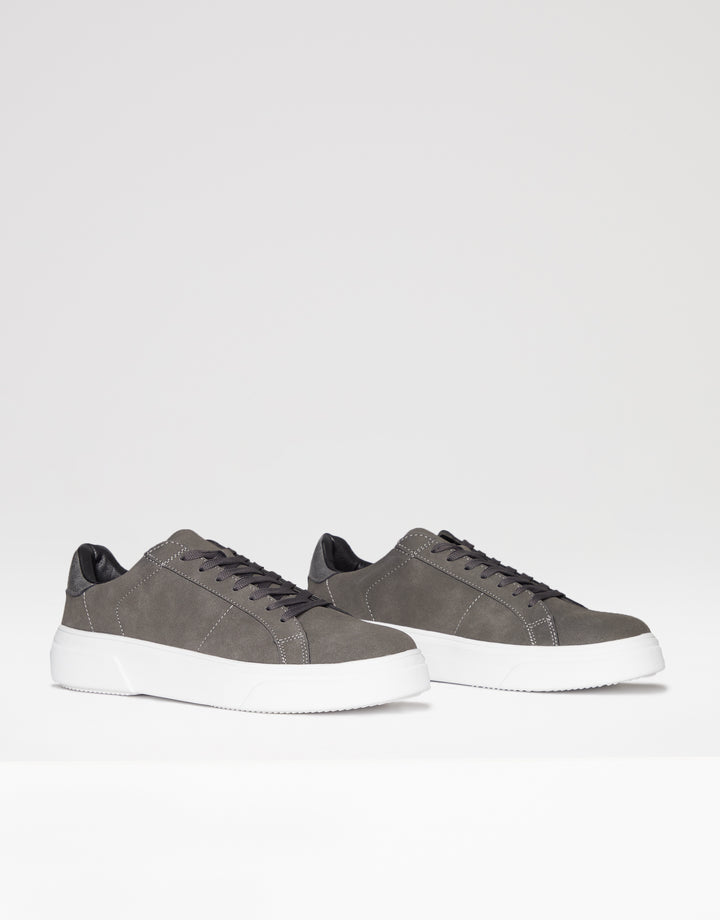 Charcoal Grey Raised Sole Court Trainers
